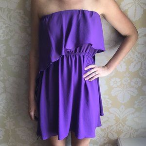Purple Strapless Slip Dress